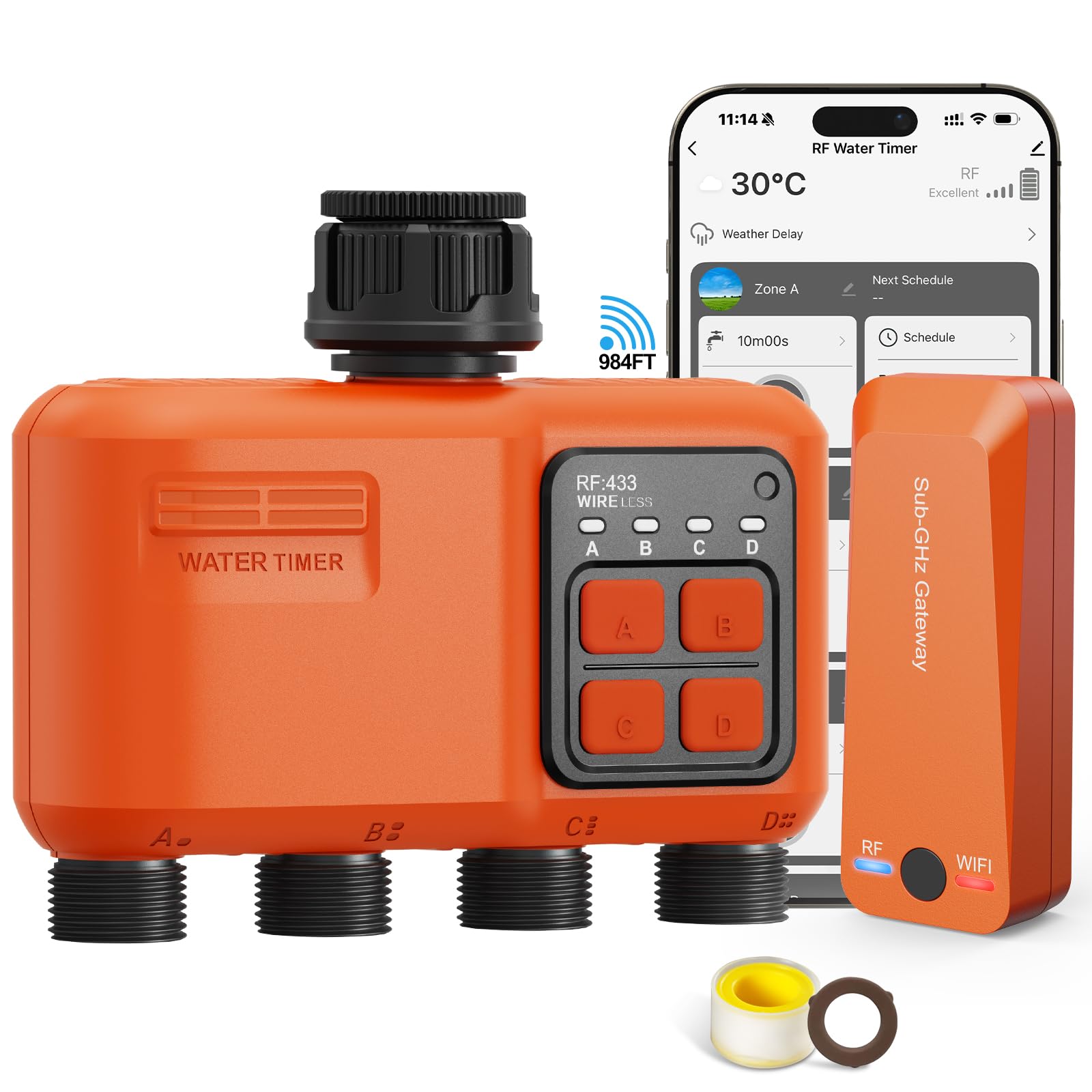 Amazon.com : Smart WiFi Sprinkler Timer 4 Zone,WiFi Water Timer